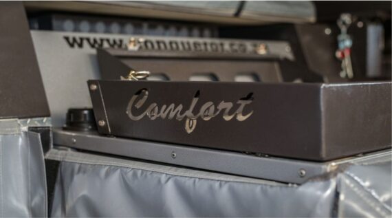 Luxurious and comfortable interior of the Conqueror Comfort Platinum Edition off-road camper trailer